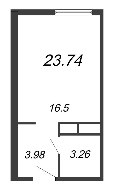 Студия 23,7 м²