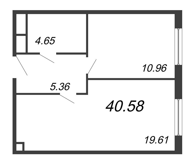 2 ккв (Евро) 40,6 м²