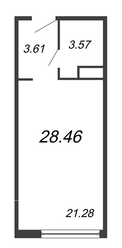 Студия 28,5 м²
