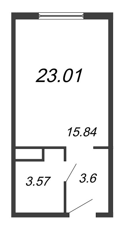Студия 23 м²