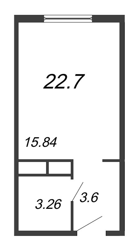 Студия 22,7 м²