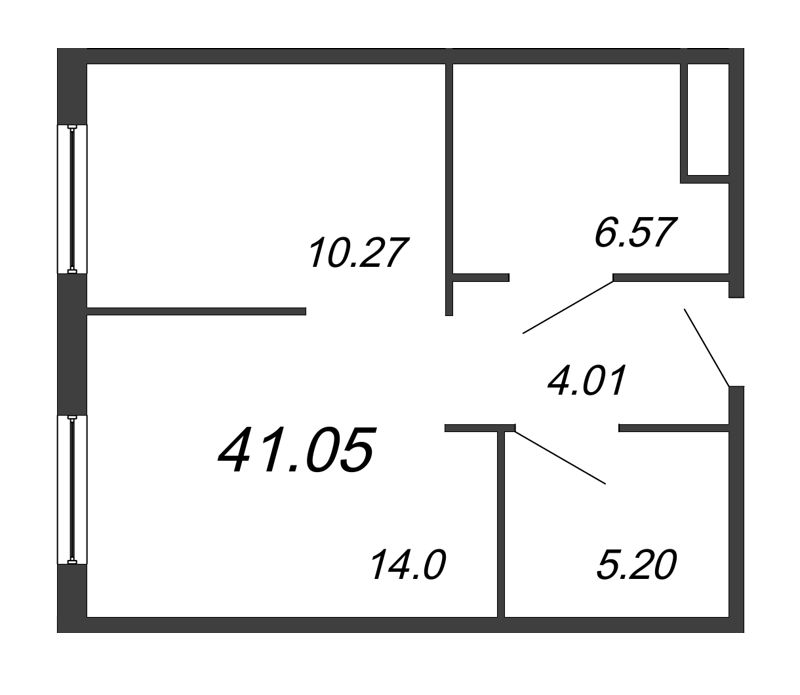 1 ккв 41,1 м²
