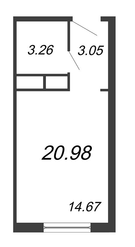 Студия 23,2 м²