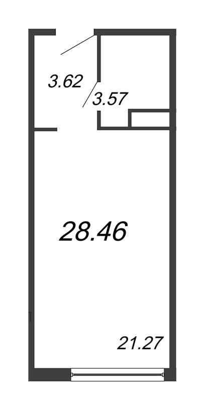 Студия 28,5 м²