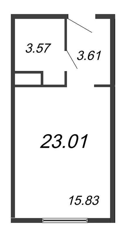 Студия 23,7 м²
