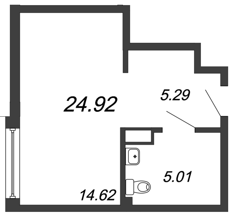 Студия 25,7 м²