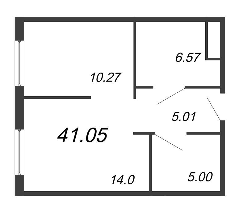1 ккв 41,1 м²