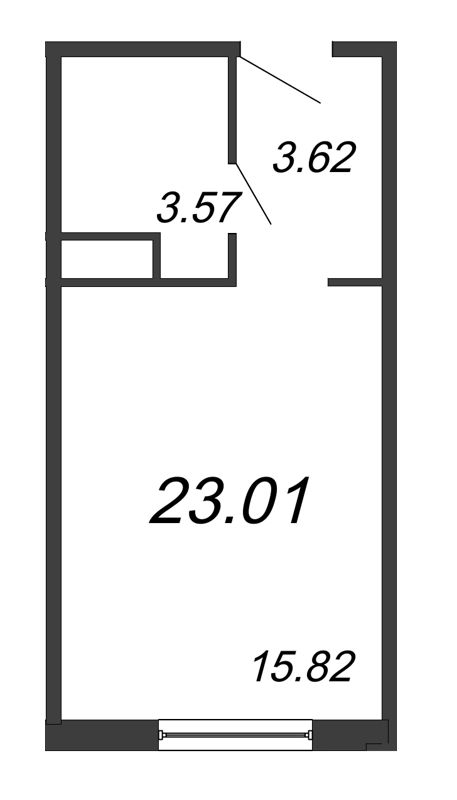 Студия 23 м²