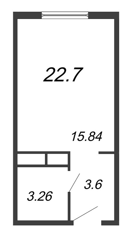 Студия 22,7 м²
