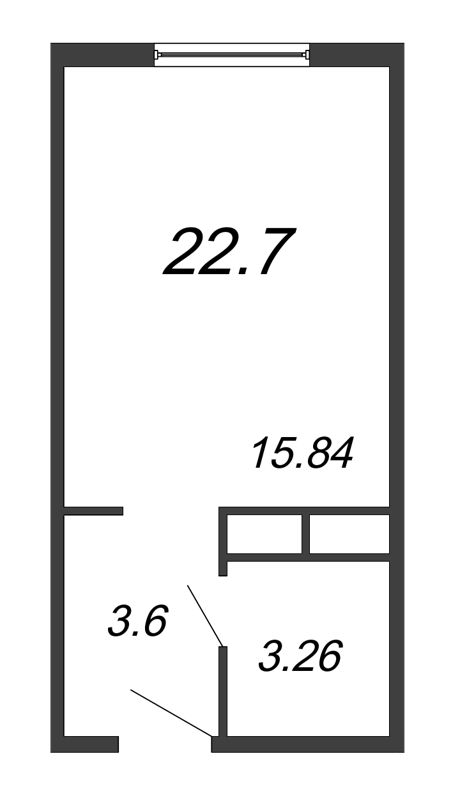 Студия 22,7 м²