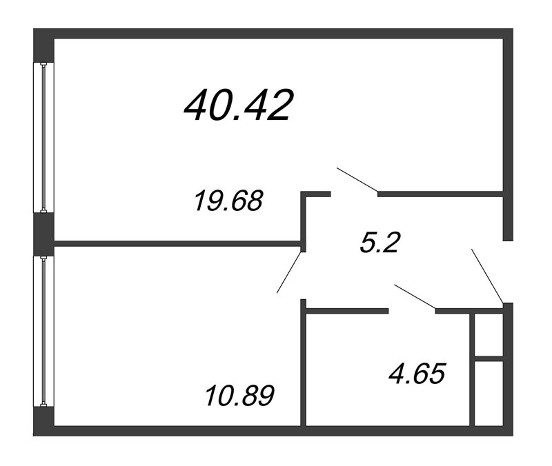 1 ккв 40,4 м²