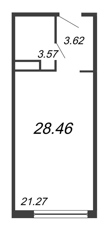 Студия 28,5 м²