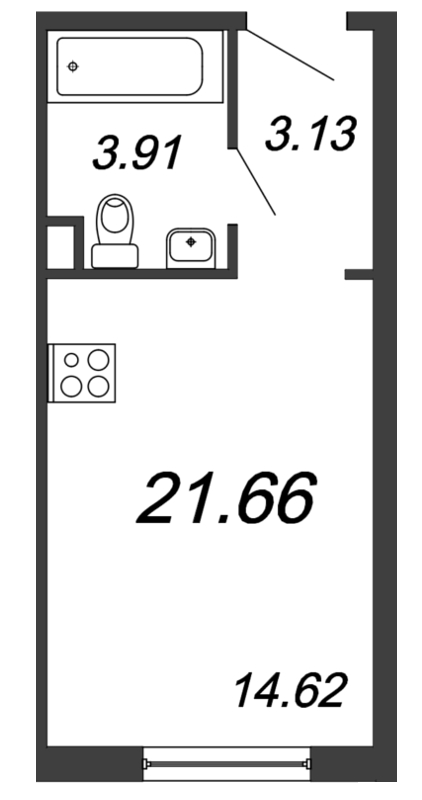 Студия 23,6 м²