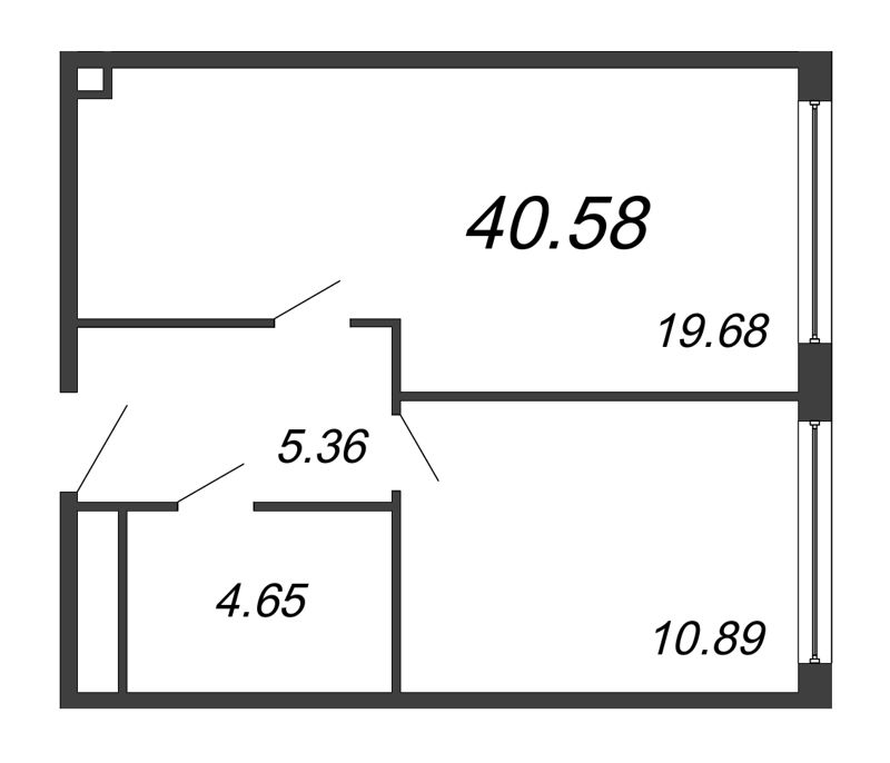 2 ккв (Евро) 40,6 м²