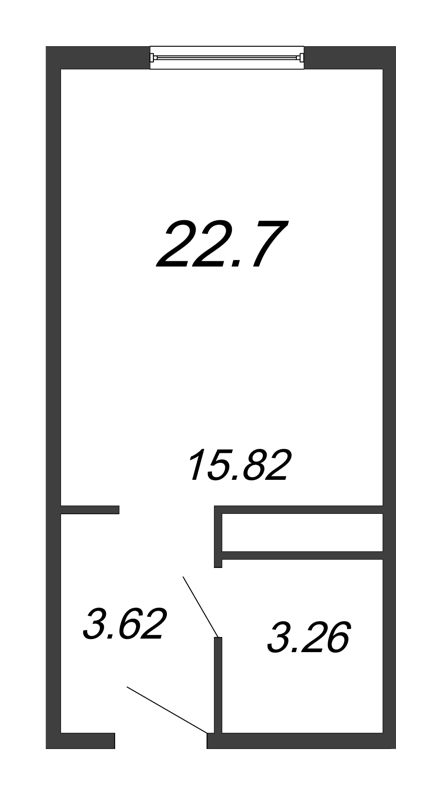 Студия 22,7 м²