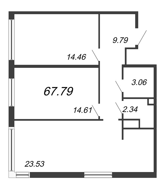 3 ккв (Евро) 67,8 м²