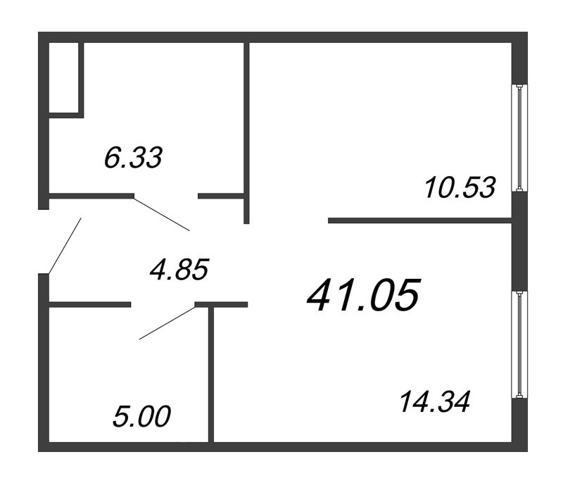 1 ккв 41,1 м²