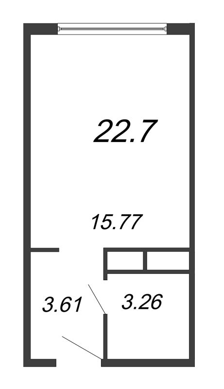 Студия 22,7 м²