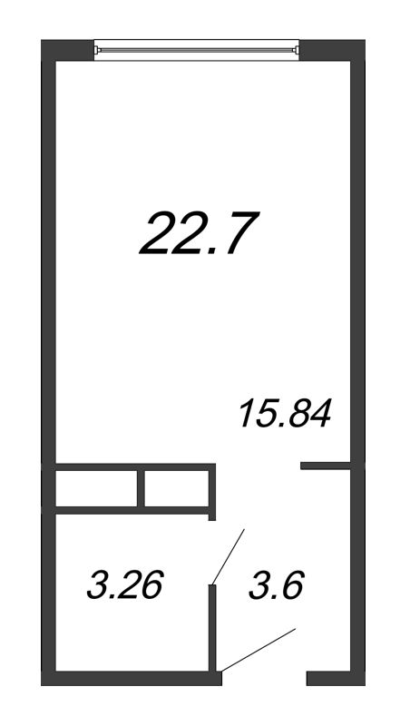 Студия 22,7 м²