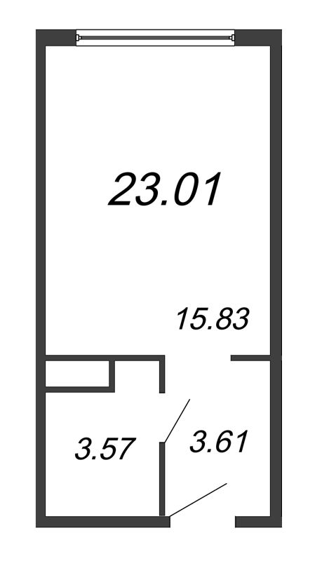 Студия 23 м²