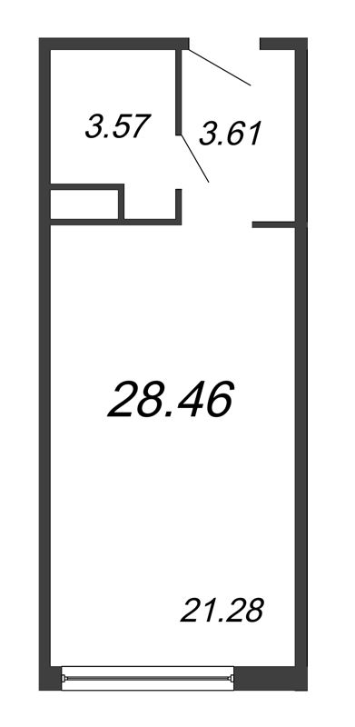 Студия 28,5 м²