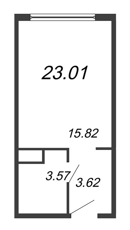 Студия 23 м²