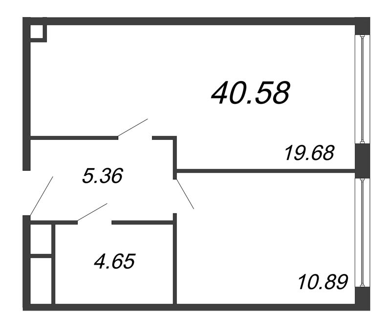 2 ккв (Евро) 40,8 м²