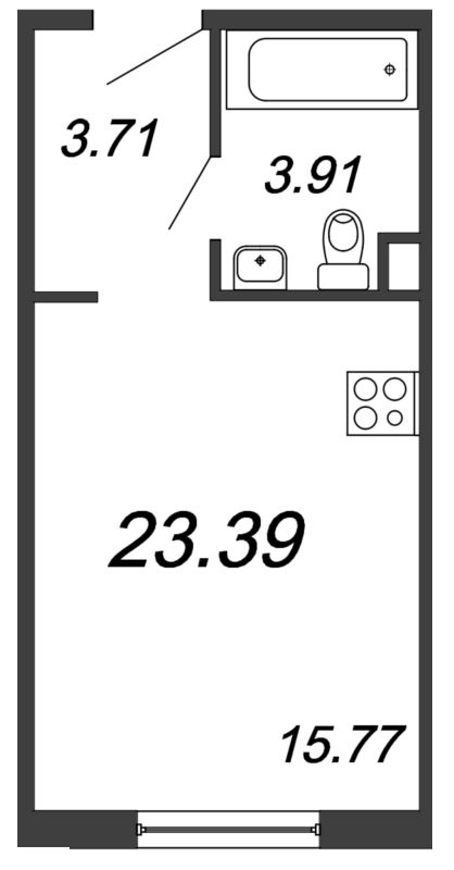 Студия 23,6 м²