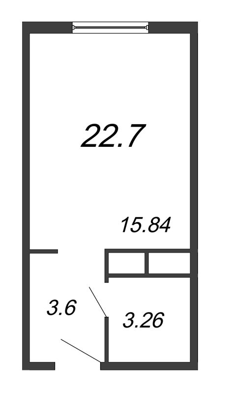 Студия 22,7 м²