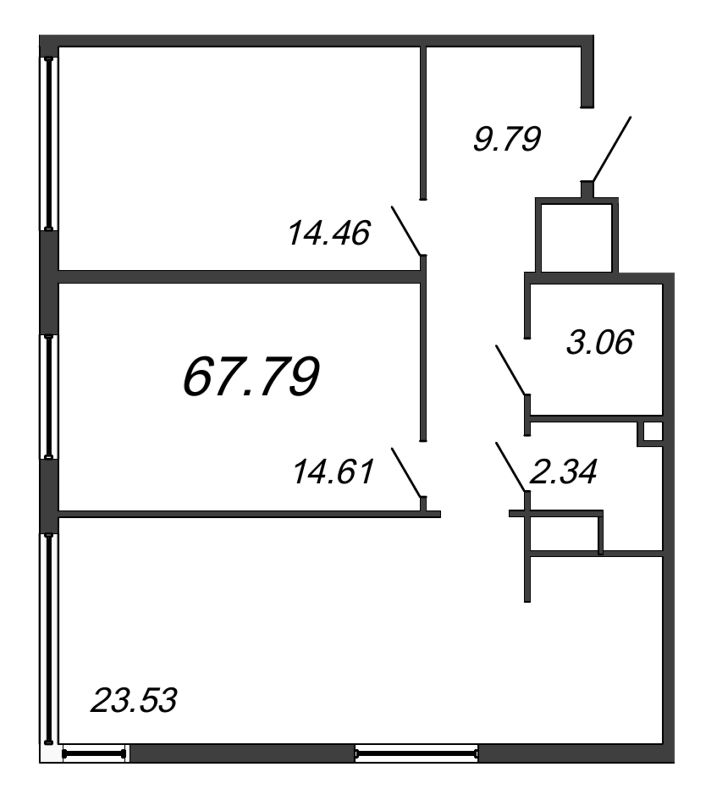 3 ккв (Евро) 67,8 м²