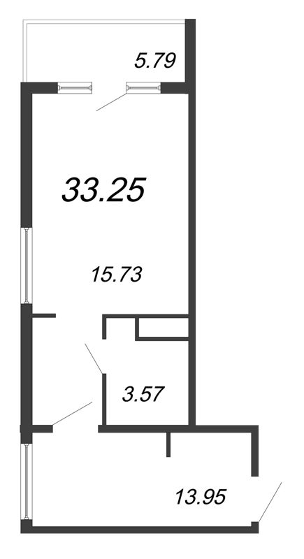 Студия 31,6 м²