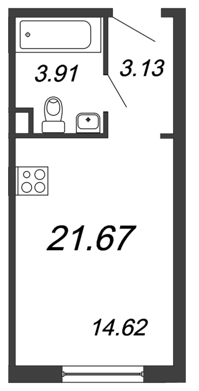 Студия 22,8 м²