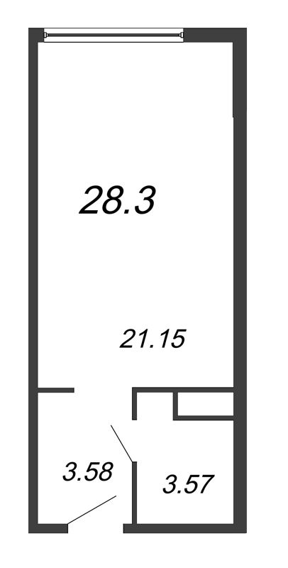 Студия 27 м²