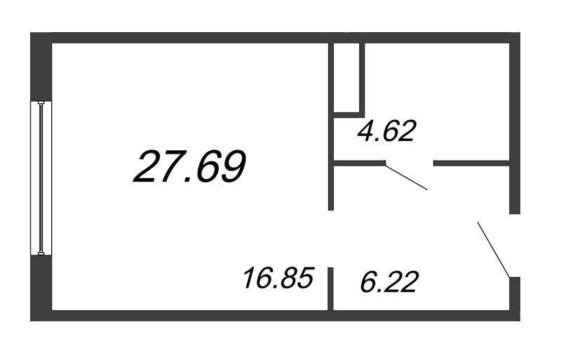 Студия 27,7 м²