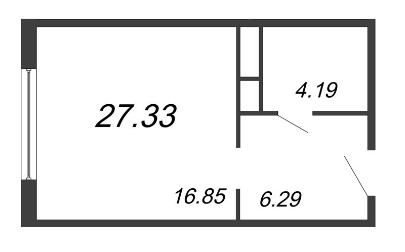 Студия 27,3 м²