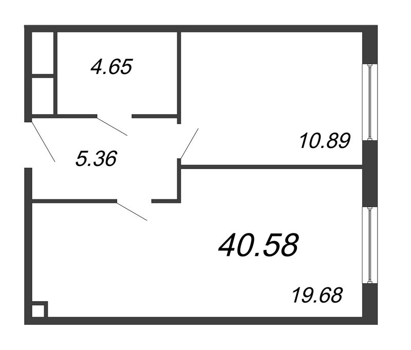 2 ккв (Евро) 41,8 м²