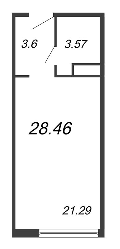 Студия 28,5 м²