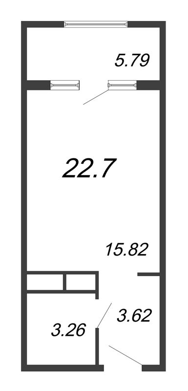 Студия 22,7 м²