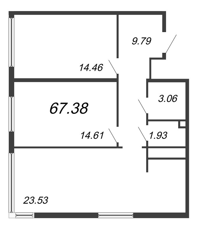 3 ккв (Евро) 67,4 м²