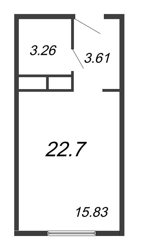 Студия 23,7 м²