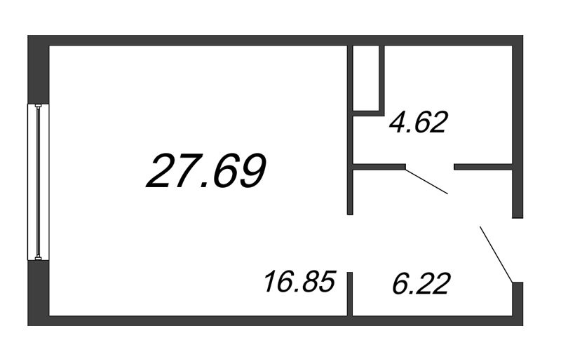 Студия 27,7 м²