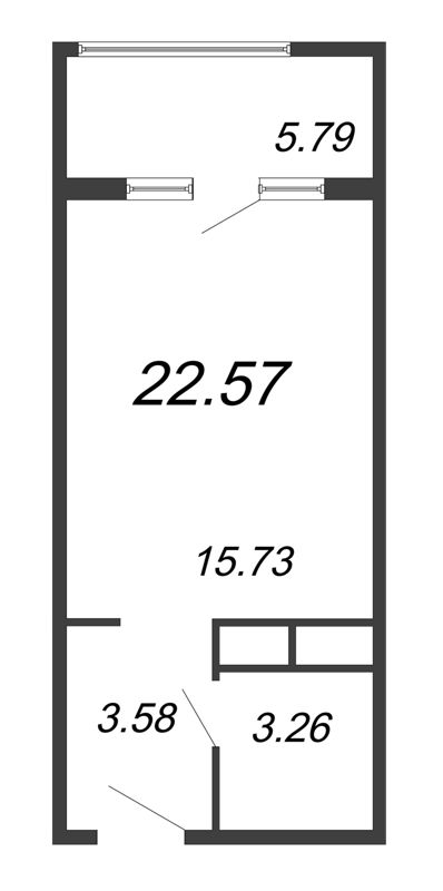Студия 22,6 м²