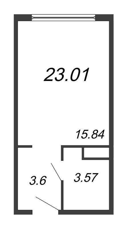 Студия 23 м²