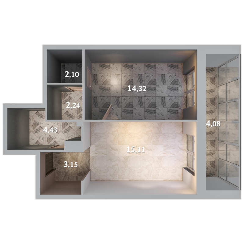 2 ккв (Евро) 45,4 м²