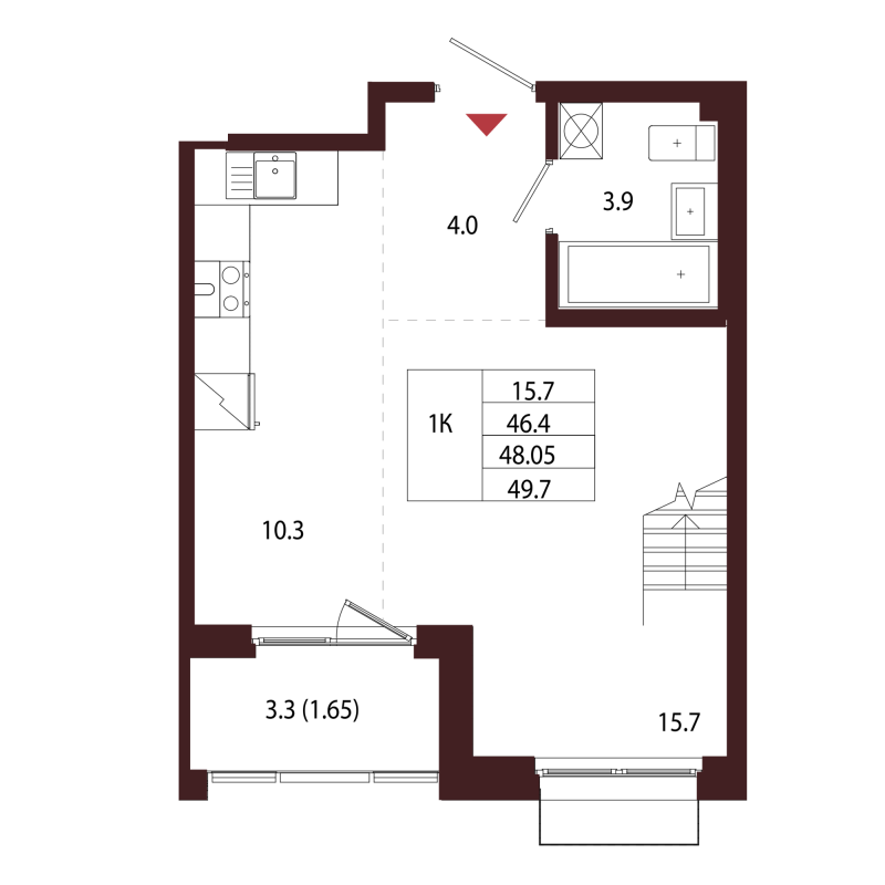 1 ккв 48,1 м²