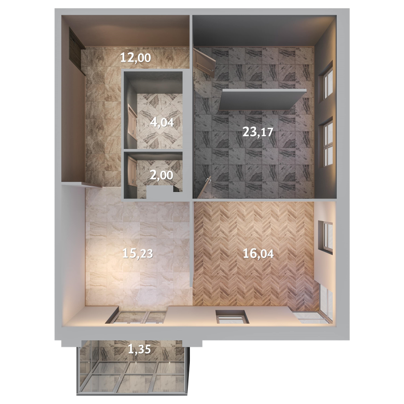 3 ккв (Евро) 73,8 м²