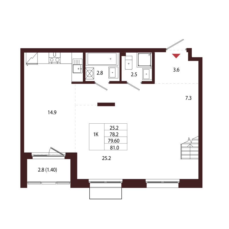1 ккв 79,6 м²