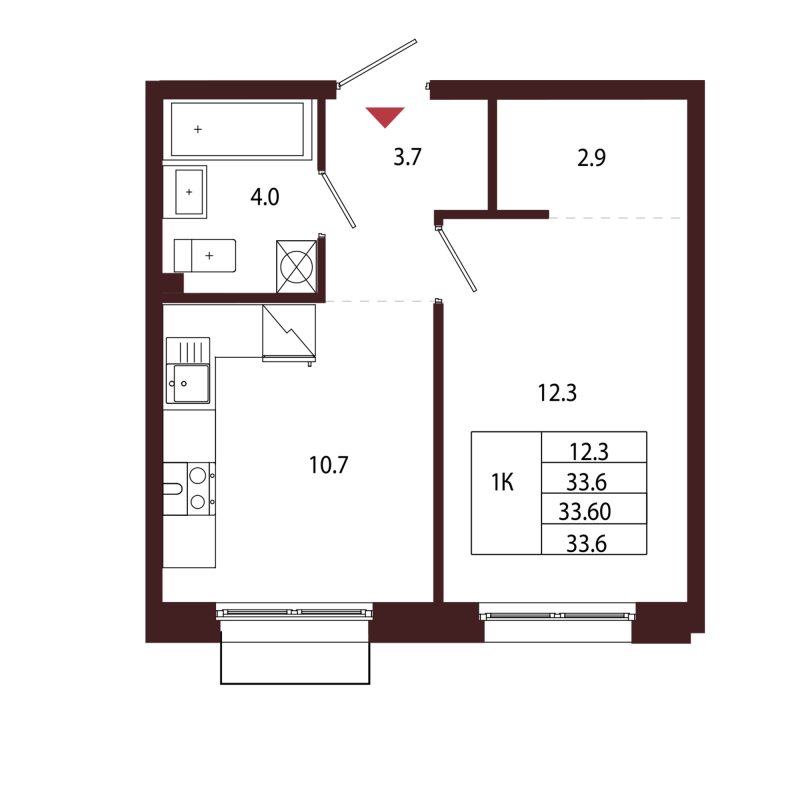 1 ккв 33,6 м²