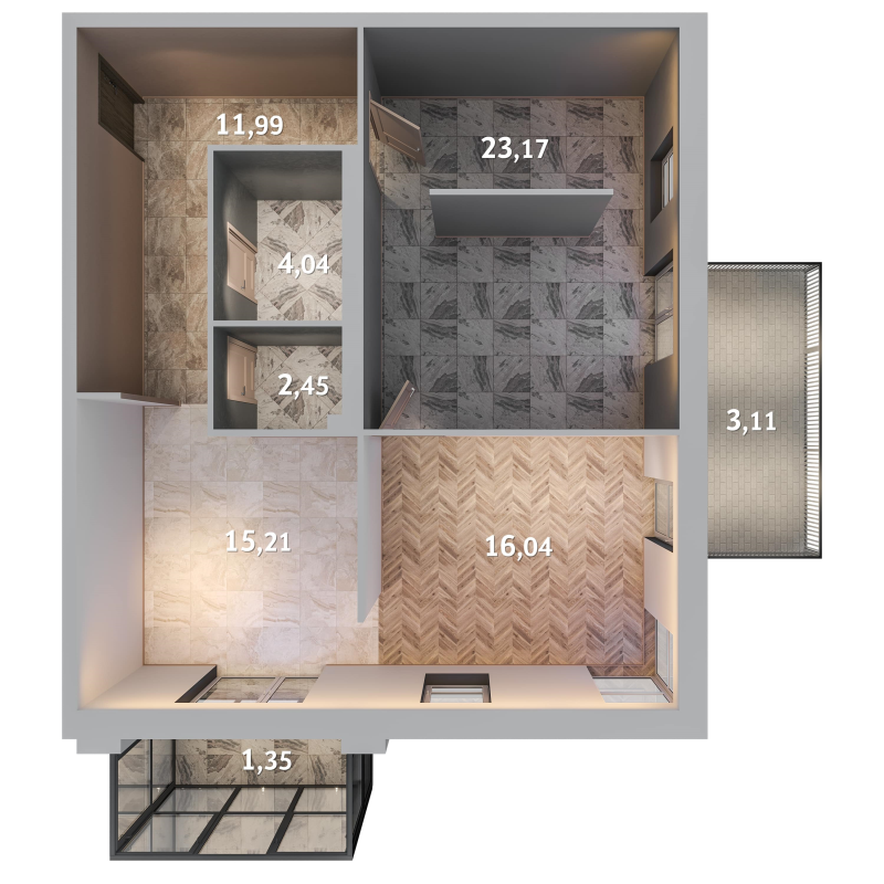 3 ккв (Евро) 77,4 м²