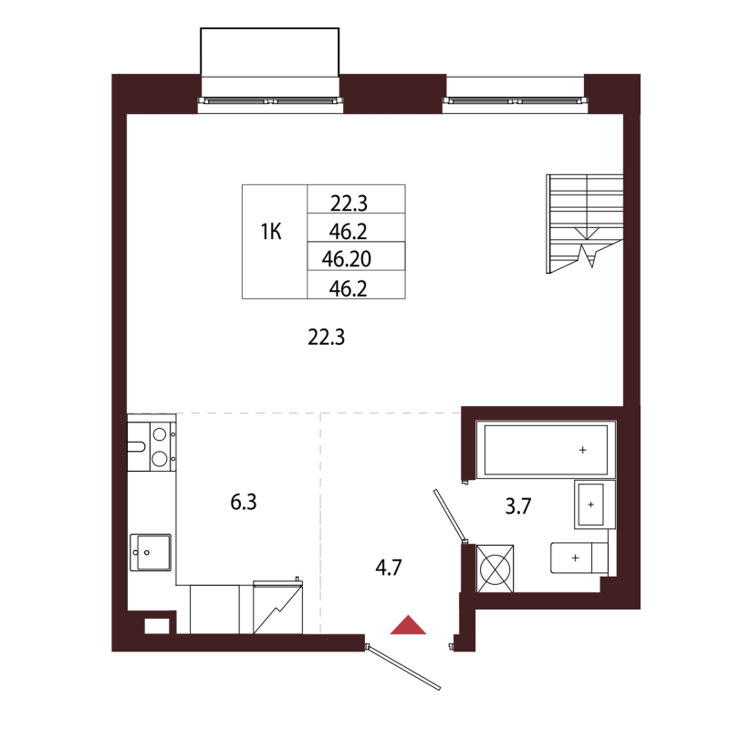 1 ккв 46,2 м²